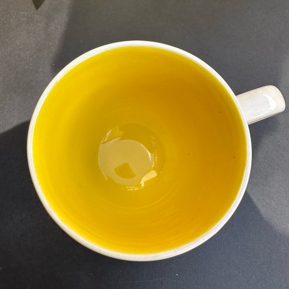 Yea Cup w Birds, Gold Rim, Yellow Interior - Picture 3 of 6